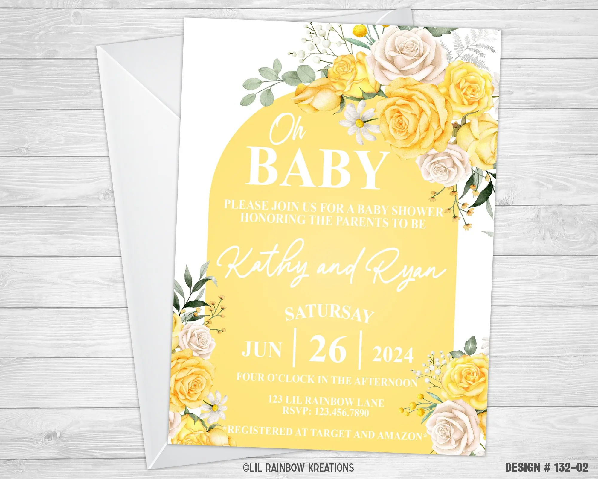 132-02 | Sunshine Baby Shower Invitation & Thank You Card