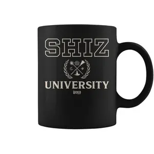 Wicked Shiz University Emblem Coffee Mug Spooky Witch Aesthetic Cup Perfect Coffee Cup Gift for Him or Her In September We Wear Gold Childhood Cancer Awareness Graphic Print Premium Stoneware Ceramic Mug