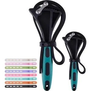 Strap Wrench Heavy Duty Set with 8 Silicone Cable Ties - 2 Pack (4" & 6") Adjustable Oil Filter Wrench for Plumbing, Shower Heads & Jar Opener - Heavy Duty Belt Wrench Kit (Dark Green)