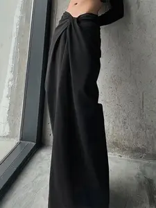 INCERUN Men's Fashion Simple Deconstructed Twisted Design Solid Color Long Pants, Stylish and Comfortable, Perfect for Daily Wear