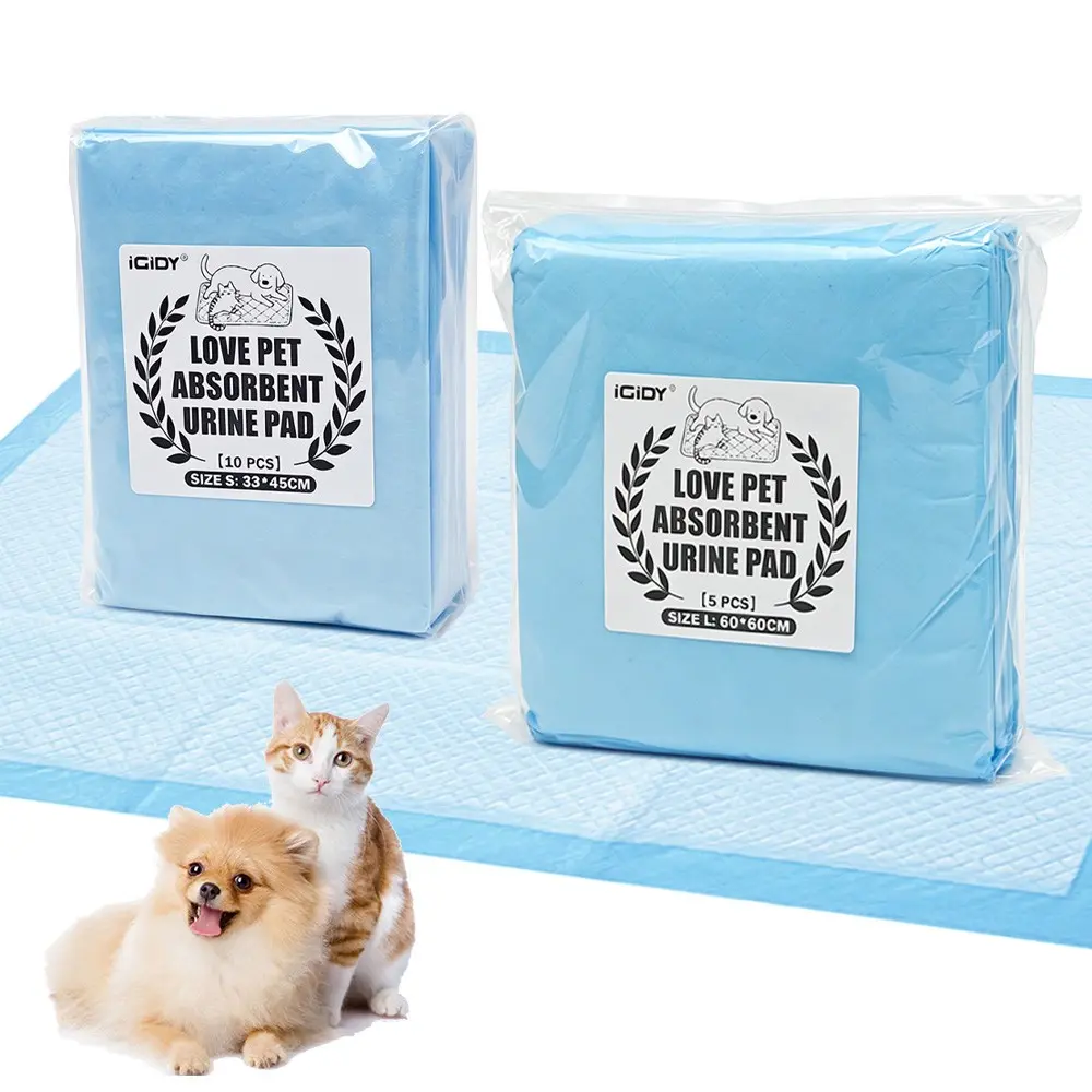 Super Absorbent Leak-Proof Pet Training Pads, Pee Pads, One-Time Use Dog and Cat Urine Mats, Small Size 33x45cm (10pcs) / Large Size 60x60cm (5pcs), Puppy Pads