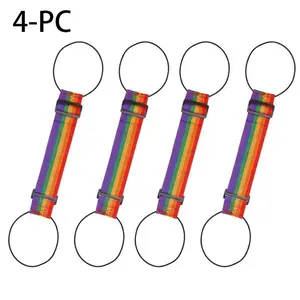 4-Piece Set Adjustable Luggage Connector Straps, Rainbow Travel Bands, Secure Storage Anti-Theft Straps, Multi-Functional Strong Straps