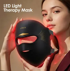 Lumesse LED Light Therapy for Face, 4 Modes Portable Led Face Mask Light Therapy with Wireless Remote, Near-infrared 850 Red Light Mask with Timing Function, Led Light Therapy At Home 252 LED Beads,Skin Refresh, At-Home Skincare,  Daily Care