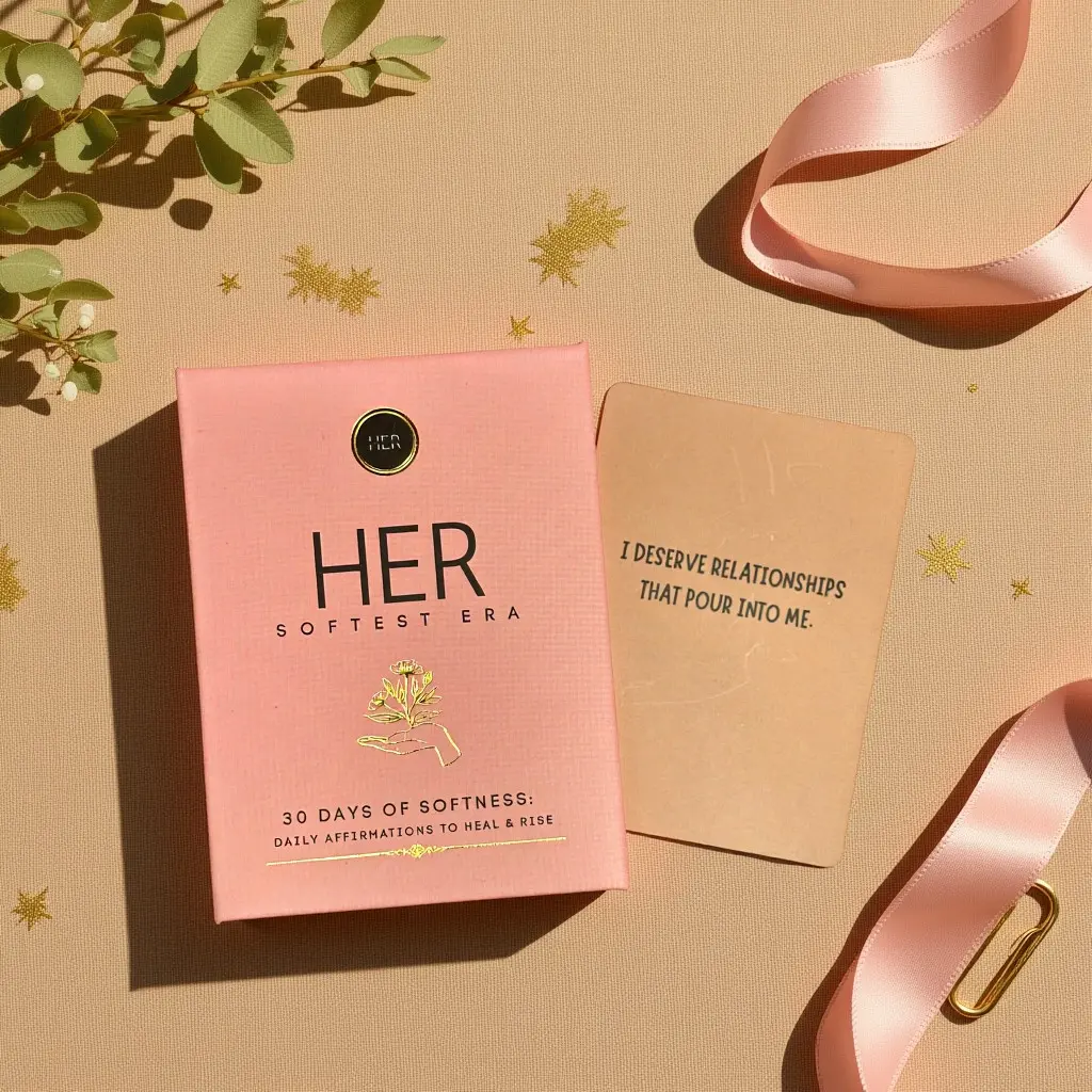 HER Softest Era Affirmation Deck - 30 Cards for Women Empowerment Daily Affirmations to Heal and Rise Empowering Self Care Morning Mindset Travel-Friendly