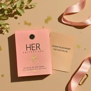 HER Softest Era Affirmation Deck - 30 Cards for Women Empowerment Daily Affirmations to Heal and Rise Empowering Self Care Morning Mindset Travel-Friendly