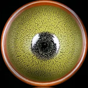 Big Porcelain Tenmoku Jianzhan Tea Cup Handmade Porcelain Tenmoku Glaze Bowl Jian Zhan Tianmu Teacups,Green wine glass