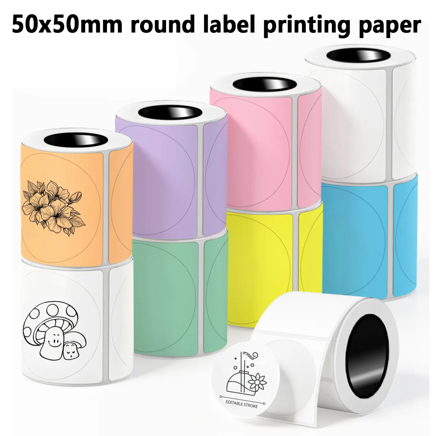 9 Rolls Compatible for M200/M210/M110/P50 Thermal Printer Labels - Self-Adhesive Round Thermal Paper Suitable for Mailing, Barcode, Address Stickers, for Home & Office Use, Barcodes, Addresses, Receipts, Inventory Tags