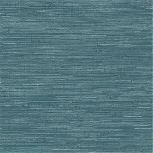 NuWallpaper NU2874 Navy Grassweave Peel & Stick Wallpaper