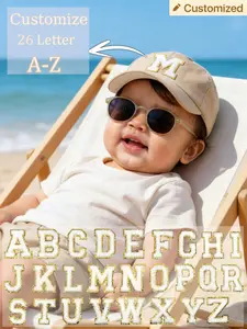 1PC Children's Khaki Baseball Cap, Customizable Letter Design, Summer Sun Protection Hat, Outdoor Leisure Cap for Ages 1-3, Birthday Party Gift
