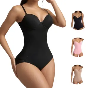 Women's Large Cup Corset Body Shapewear Women's Strapless Jacquard Sleeveless Ruched Stretch Top Sexy Bodysuit Minimalist Womenswear