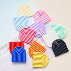1 Piece Rainbow Arch resin charm- Vibrant Striped U-Shaped resin charm diy
