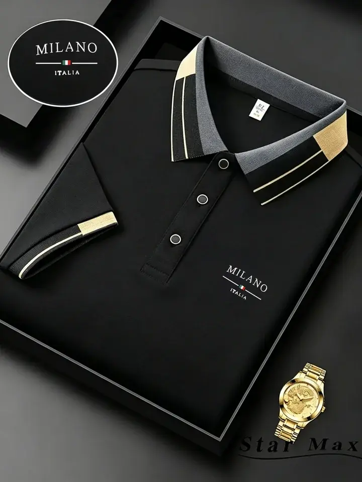 Men's Luxury Short Sleeve Polo Shirt with Horse Embroidery Milan Style Summer Casual T Shirt Men Business Brand Clothing
