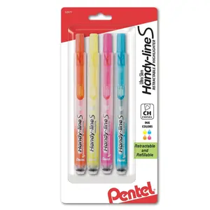 HANDY-LINES RETRACTABLE HIGHLIGHTERS 4-PK ASSORTED INK HANDY-LINES RETRACTABLE HIGHLIGHTERS 4-PK ASSORTED INK