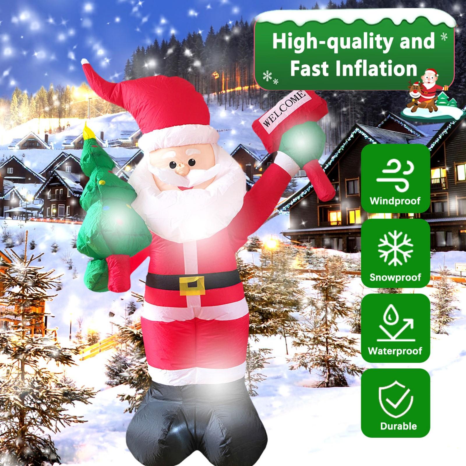 6 FT Christmas Inflatable Santa Claus Outdoor Decorations with Built-In LEDs, Blow Up Santa Claus Inflatable Outdoor Holiday Yard Decorations for Garden Lawn Patio Party Indoor Outdoor Decor