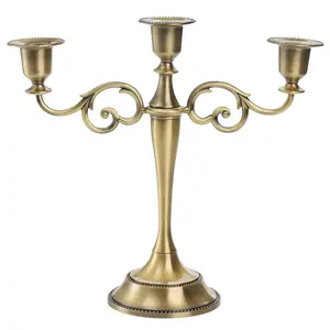 10 Inch Retro Metal Candlestick Holder Set, Romantic Dinner & Party Decor Table Ornaments, Valentine's Day, Ramadan, Easter, Mother's Day, Wedding Banquet Centerpiece