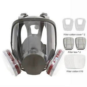 Full Face Mask 15 Piece Set, Reusable Gas Mask - Full Face Mask Breath Mask for Nuclear & Chemical Survival for Resin, Smoke, Asbestos, Dust and Chemicals