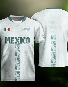 Mexico Aztec Calendar Heritage Soccer Jersey, Fitted Long Sleeve Design for All Seasons, Casual Ethnic Print Style