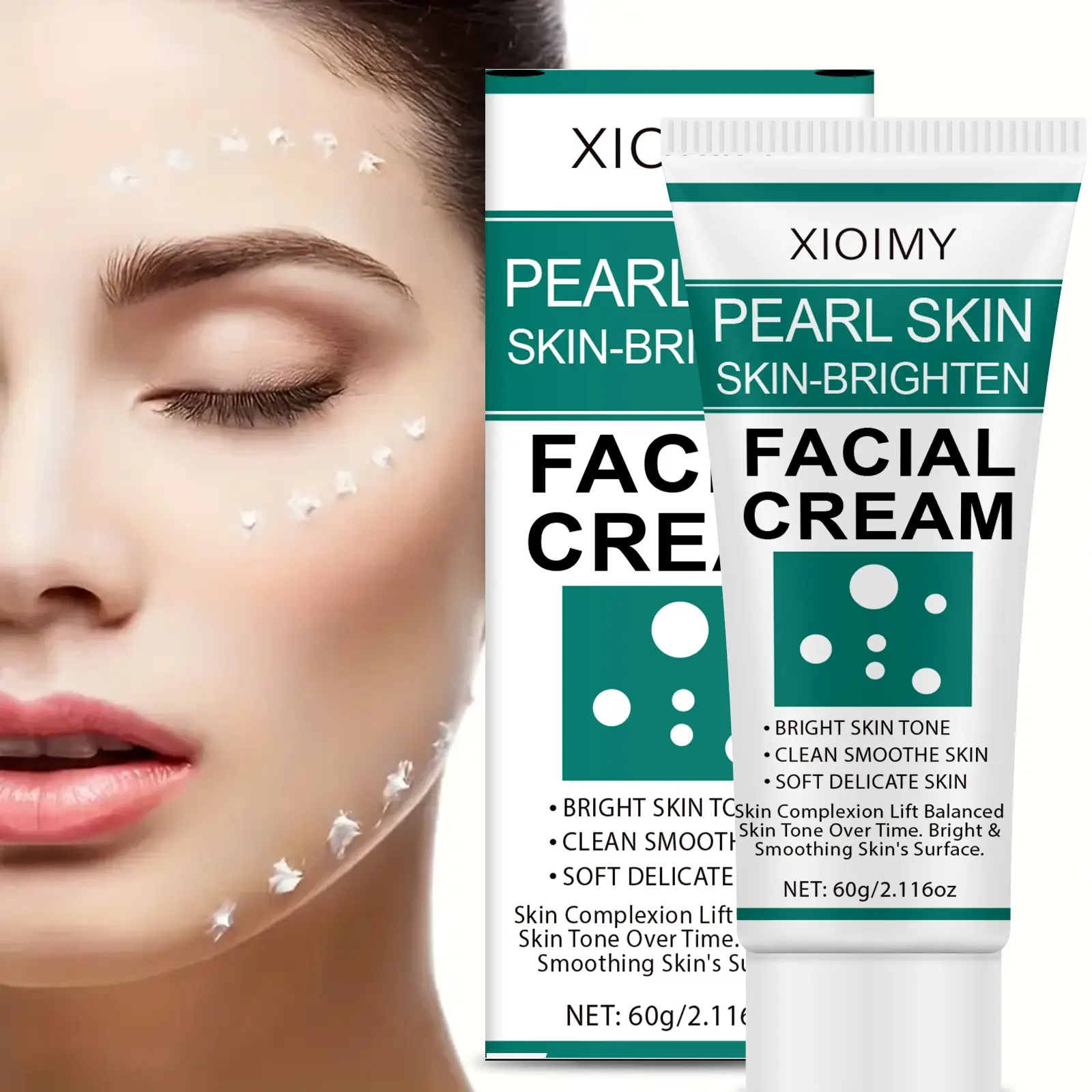 60g Pearl Brightening Face Cream, Deep Moisturizing, Strong Hydration, Smooth and Radiant Skin, Suitable for All Skin Types