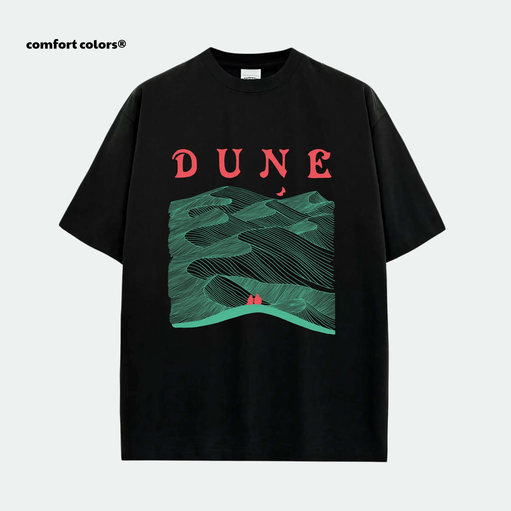 Comfort Colors Dune Arrakis Landscape with Paul and Chani Washed Tshirt Unisex Short Sleeve T-Shirt Multiple Colorways shirts men Oversized Cotton 100% Cotton Material Classic Fit Casual Crewneck