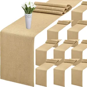 12 x 72 Inch Jute Table Runner 10 count Burlap Wedding Table Runners Jute Country Rustic Wedding Decorations Farmhouse Kitchen Decor(12 x 72 Inch)
