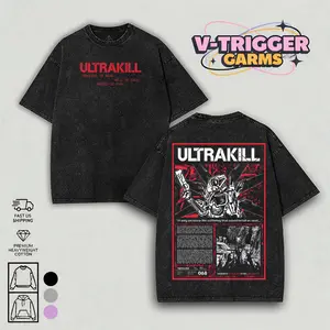 Ultrakill Video Game Washed T-Shirt, Sweater, Hoodie , Indie FPS Game Shirt, Gift For Game Fan, Streetwear Clothes