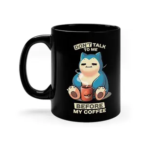 Snorlax Pokemon Mug 11oz Black Mug Ceramic Drinkware