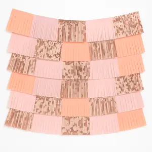 Rose Gold Fringe Backdrop Decoration Kit
