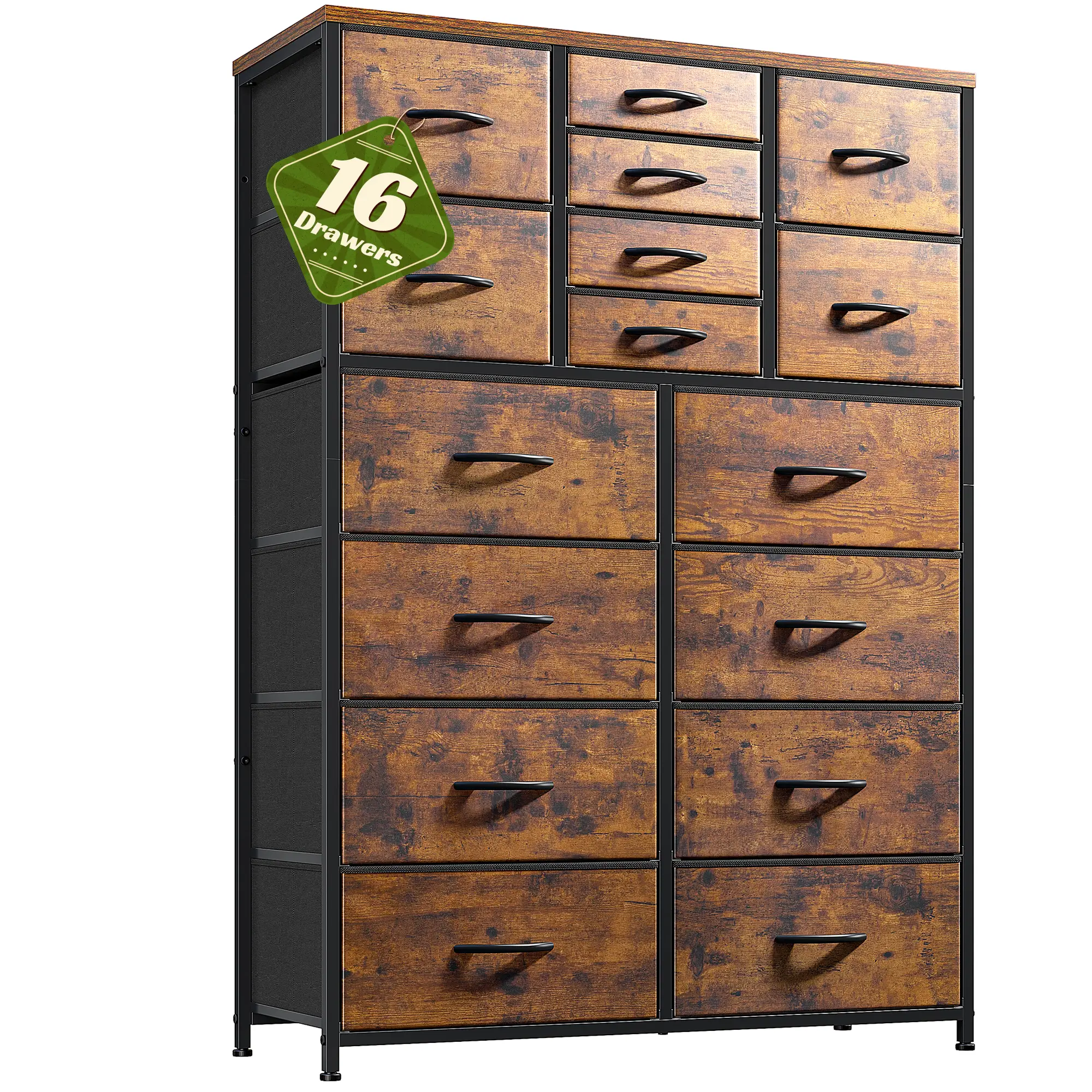 【#TikTokShopFallDealsForYou】Raybee Furniture Dresser with 15/16 Drawers, Tall Dressers with Wood Top and Metal Frame, Large Dressers & Chest of Drawer