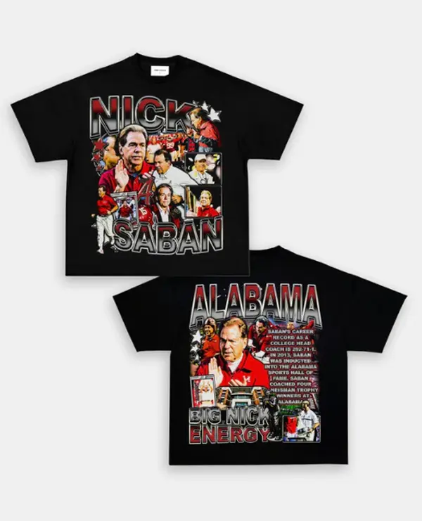 NICK SABAN TEE, Retro Football Shirt ,Football Shirt Christmas Gift Unisex, Football 90s Vintage Fan Gift,football American Graphic Vintage, Gift For women And Man Unisex T-shirt