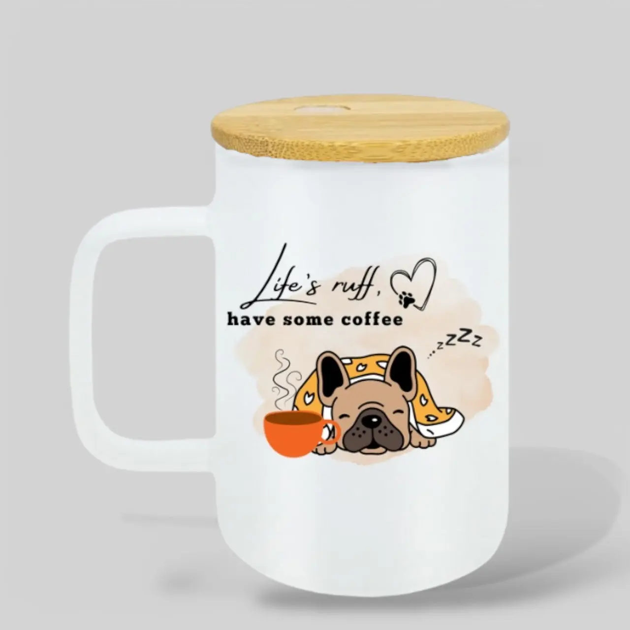 "Life’s Ruff, Have Some Coffee" Frosted Glass Mug