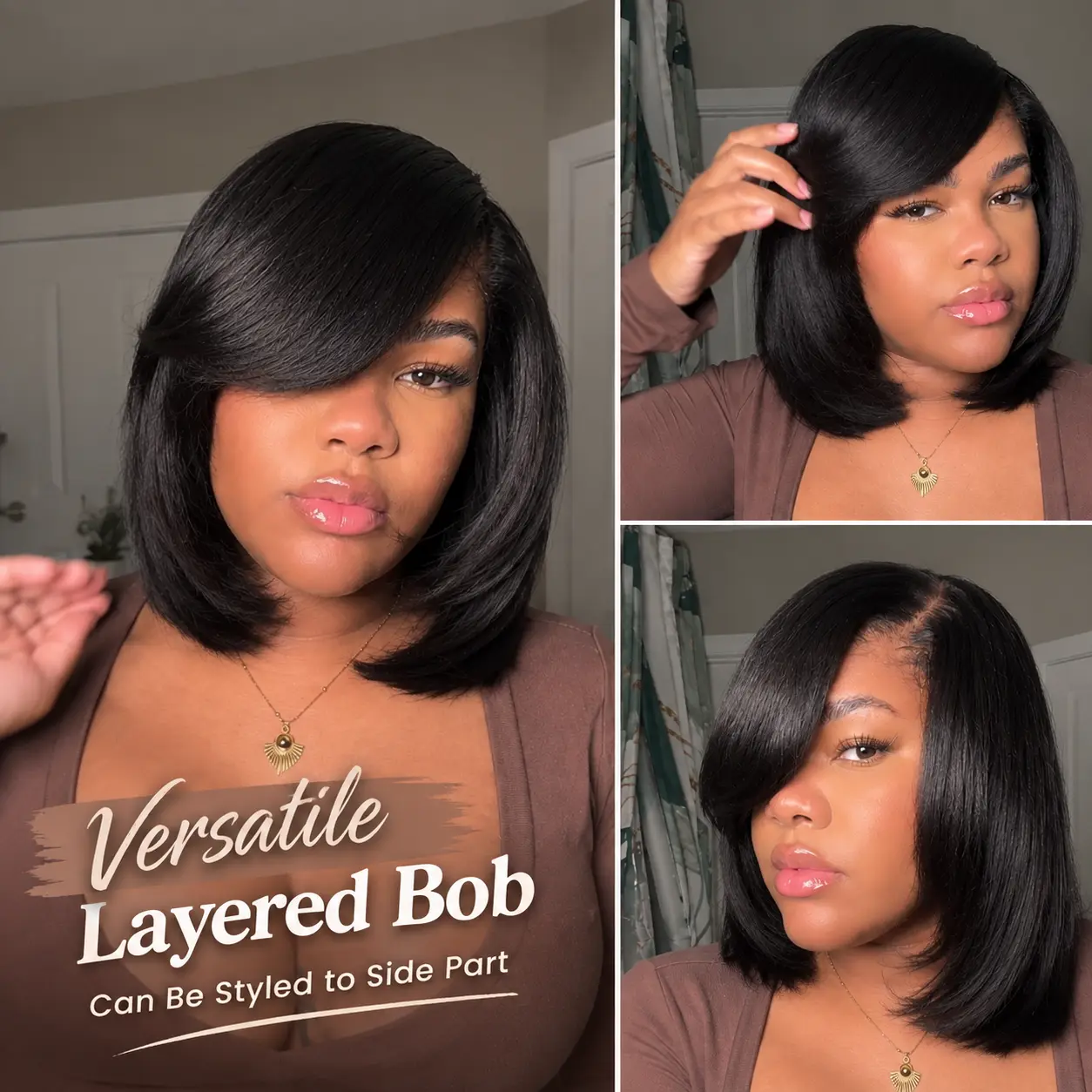 [Upgraded] Nadula Yaki Straight Put On & Go Human Hair Glueless Wig With Drawstring Bob Style 13x4 7x5 Pre-Cut Lace & Natural Scalp SoHoChic