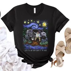 Vintage Van Gogh Inspired T-shirts Matt Foley, Starry Night, Chris Farley- Snl Tshirt