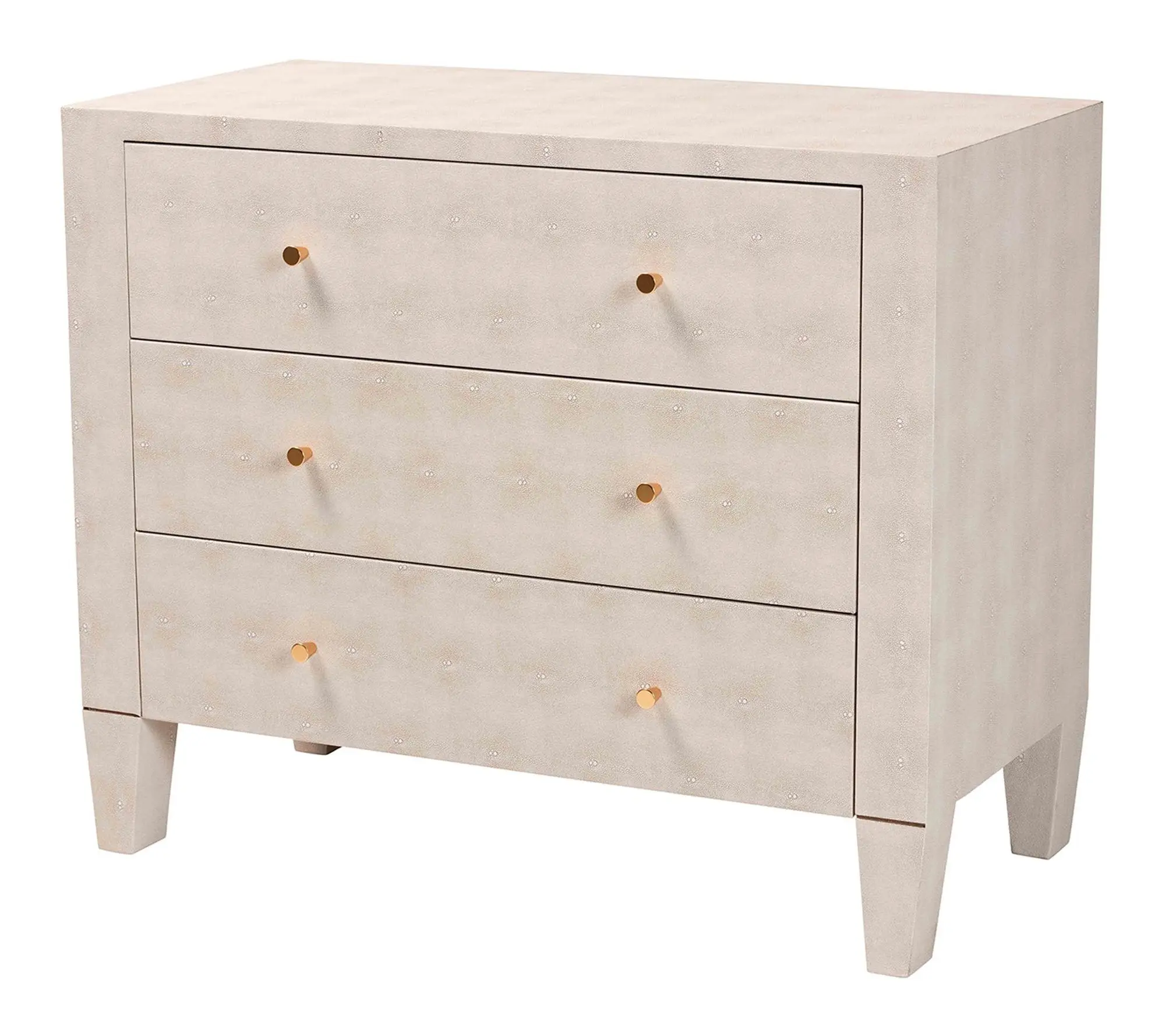 Baxton Studio Leyna Beige Faux Shagreen Storage Cabinet