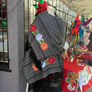 Mexican rebozo embroidery Mexican shawl