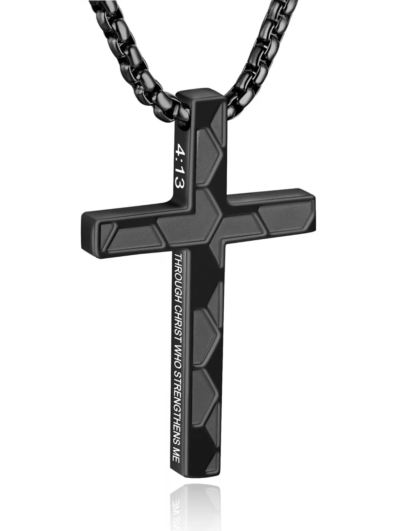 Soccer Bible Verse Cross Necklace for Boys Men 316L Stainless Steel Chain Pendant Religious Christian First Communion Confirmation Jewelry Graduation Christmas Gift