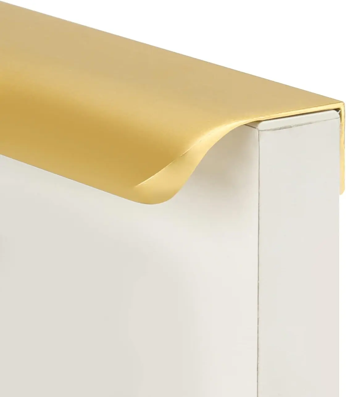 10 Pack 5 Inch Matte Gold Finger Pulls Cabinet Edge Pulls Brushed Brass Drawer Handles Edge Hardware for Kitchen Cupboard