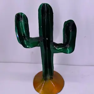 Hand Made Metal Cactus Made In Mexico