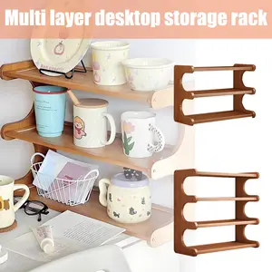 Multi Layer Desktop Storage Rack, Desktop Storage Small Rack, Organizing Countertop, Suitable For Kitchen/office/desk, Available In Multiple Scenarios, Cup Display Rack