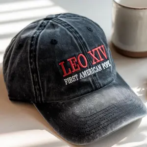 Embroidered Robert Francis Prevost New Pope Hat Leo XIV Vatican Hat , First American Pope,Catholic Church Holy Father Pope Hat