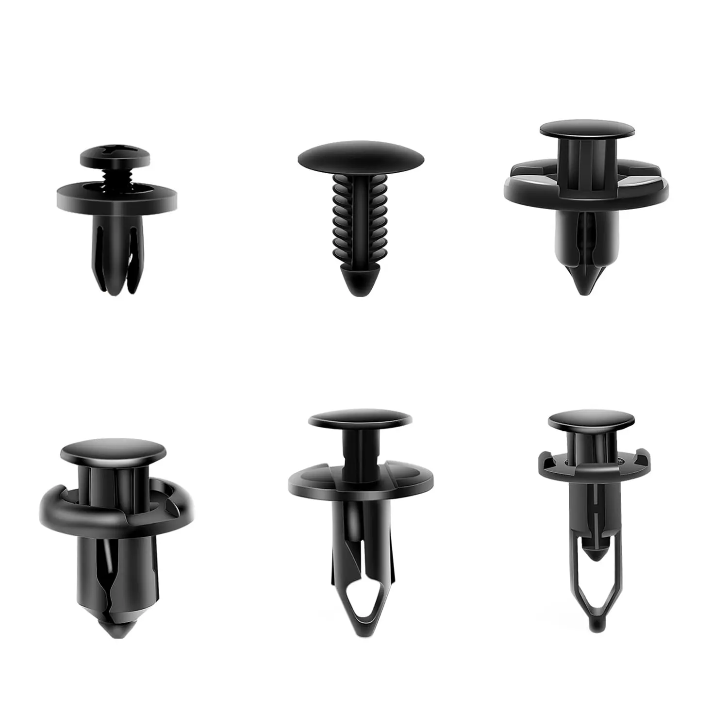 Nilight 400PCS Heavy Nylon Reusable Car Retainer Clips Large Pack - 6mm-10mm Expansion Screws, 60PCS 10mm Secure Fitting Clips, Bumper Push Rivets for GM/Ford Vehicles, Car Accessories Interior Auto Fasteners (Black)