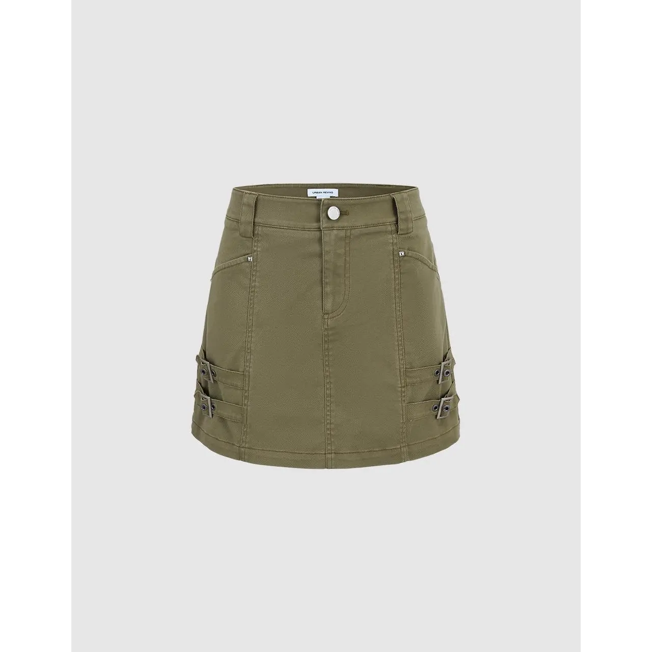 URBAN REVIVO 2026 Women's Fitted Minimalist Cotton Blend Mini Straight Skirt - Fitted Skirts for Women, Flattering Hips, Comfortable Fabric, Multi-Size Bottoms