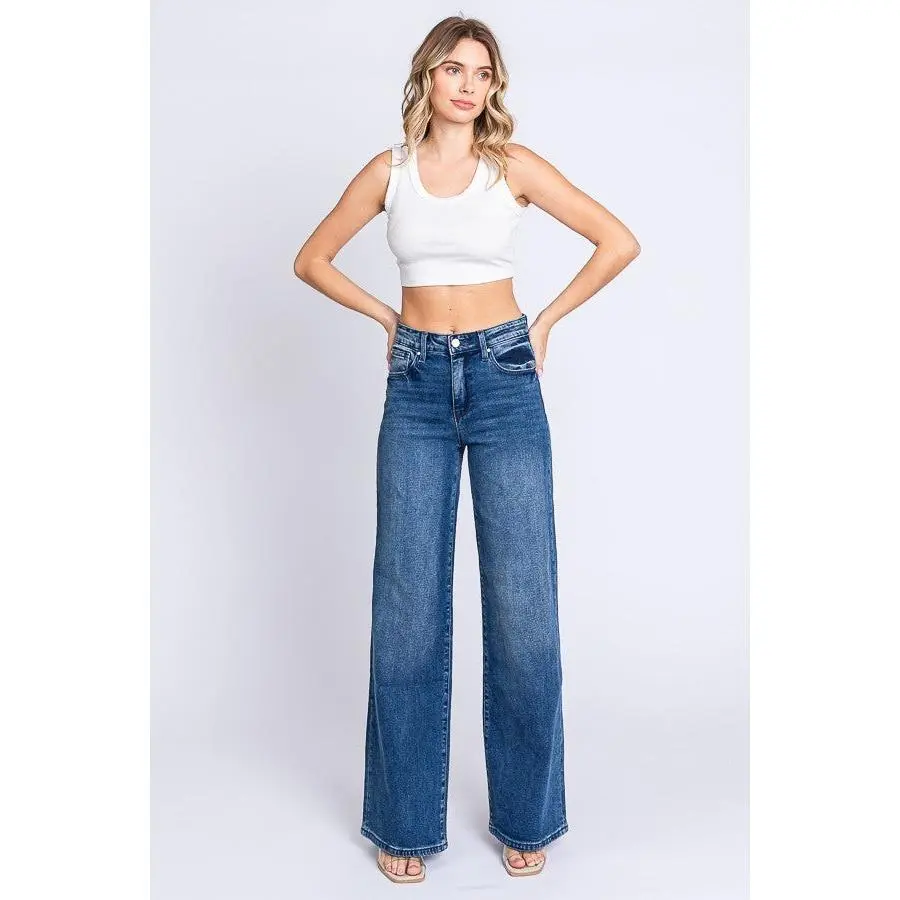 Delilah High Rise Wide Leg Jeans