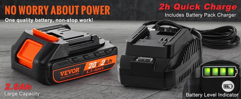 VEVOR Cordless Grease Gun, TikTokShopBlackFriday, 20-Volt, 10,000 PSI, 39" Long Hose, Electric Grease Gun Kit Professional High Pressure Battery Powered Grease Gun with Carrying Case, Battery and Charger Included, Black