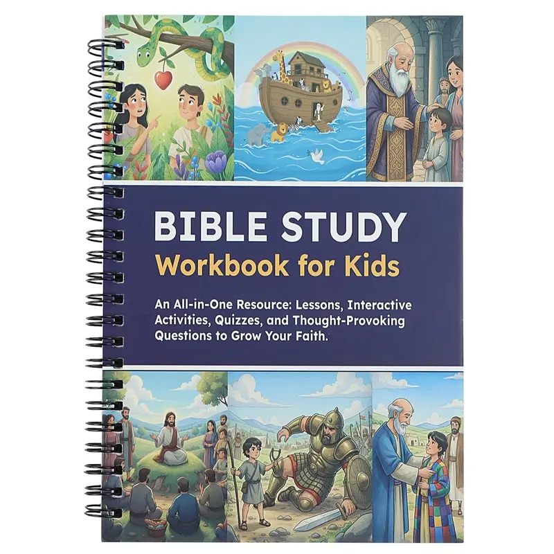 Bible Study Workbook for Kids, One-Stop Resource with Courses, Interactive Activities, Tests, and Thought-Provoking Questions, Visual Learning Tools, Bible Study Supplies