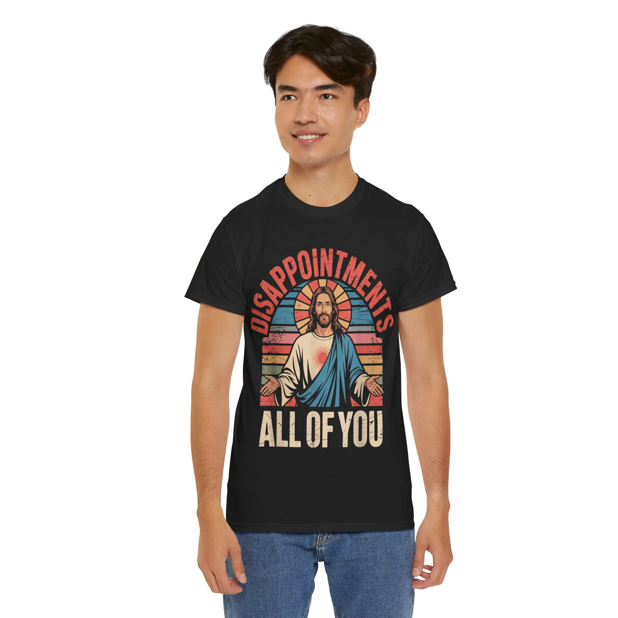 Disappointments All of you Jesus novelty Gildan 5000 Heavy Cotton Tee Disappointments All of You Jesus T Classic Fit Crew Neckline 100% US Cotton Ethically Grown Oeko-Tex Certified