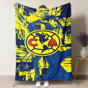 Club America Blanket Soccer Throw Blanket Cobija del Club America 60x80 Inch Soft Flannel Fleece Lightweight Cozy Fuzzy Blankets for Couch Bed Sofa Room Decor Gifts for Soccer Fans Men Boys Christmas Birthday