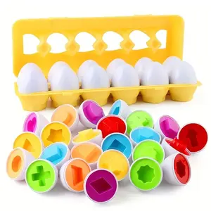 Montessori Baby Early Education Color Recognition Eggs, Shape Matching Smart Egg Toy for Kids Ages 1-3, Educational Toys for Toddlers, Learning Materials, Preschool Learning Tool, Shape Sorting Game, Sensory Play Set