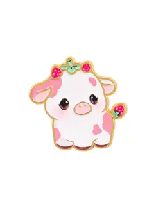 Strawberry Cow Enamel Brooch Pin, Fashion Sweater Hat Backpack Badge Accessory, Cute Animal Pattern, Suitable for Daily Wear