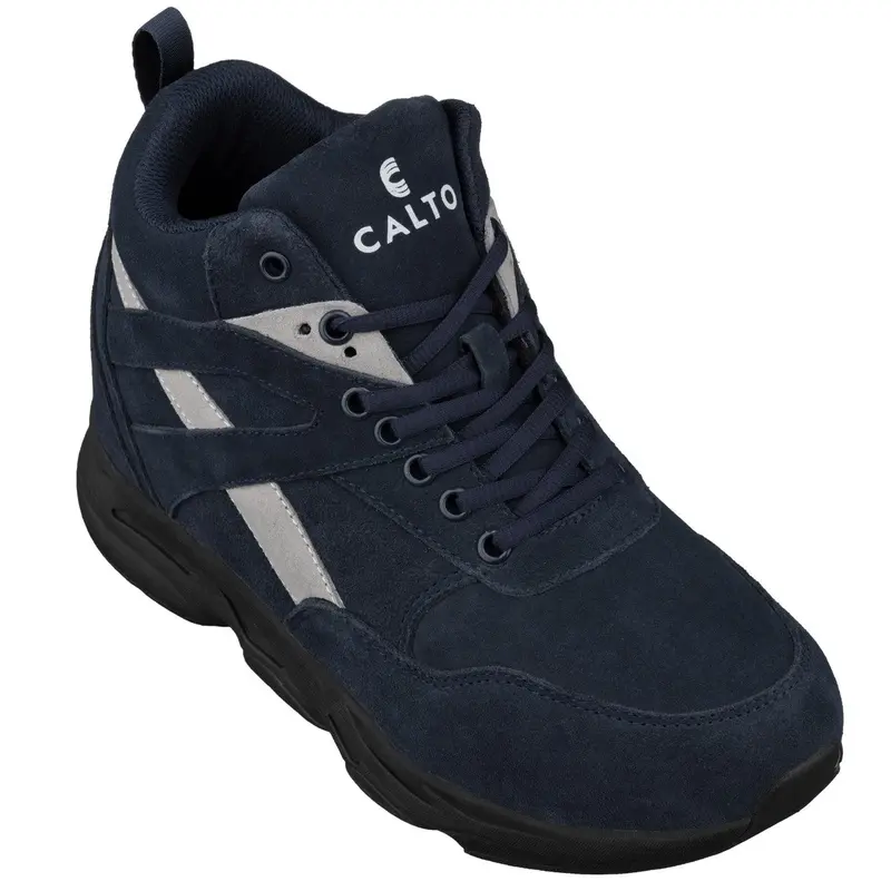 CALTO Business Casual Grey Leather Shoes 2.8 Inch - Y42023  display picture 1