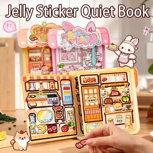 Cute Pet Jelly Sticker Quiet Book, No Cutting DIY Craft Stickers, Adhesive Stickers, 3D Cartoon Hand Account Sticker Book, Fun Activity for Kids